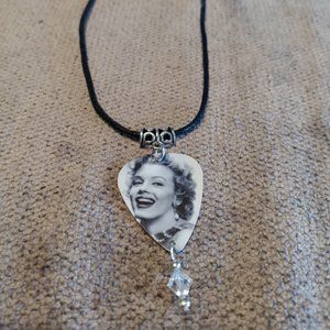 MARILYN MONROE GUITAR PICK NECKLACE -EARRINGS SET